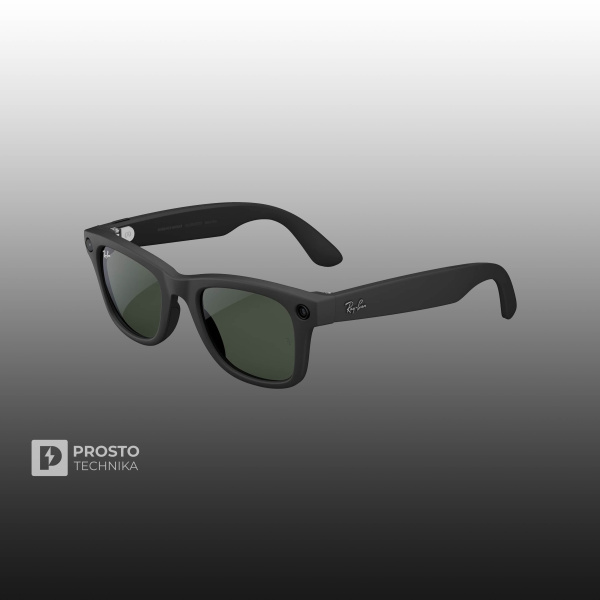 Ray-Ban Wayfarer (Gen 1) Матовый Чёрный с Прозрачно-Графитово-Зелеными Линзами